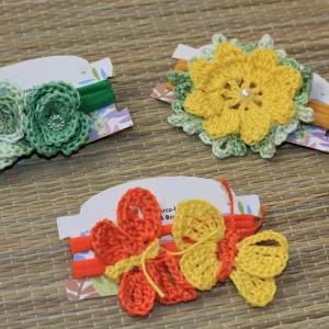 Fita em nylon com aplique em crochê — Arco-Íris & Borboletas